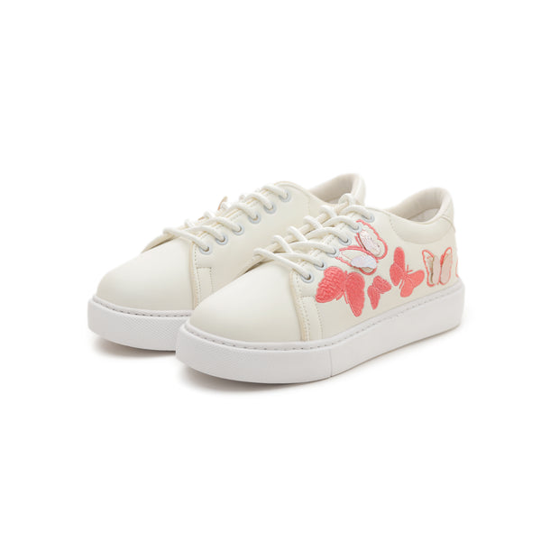 “Blossom Walk” Embroidered Sneakers Pink