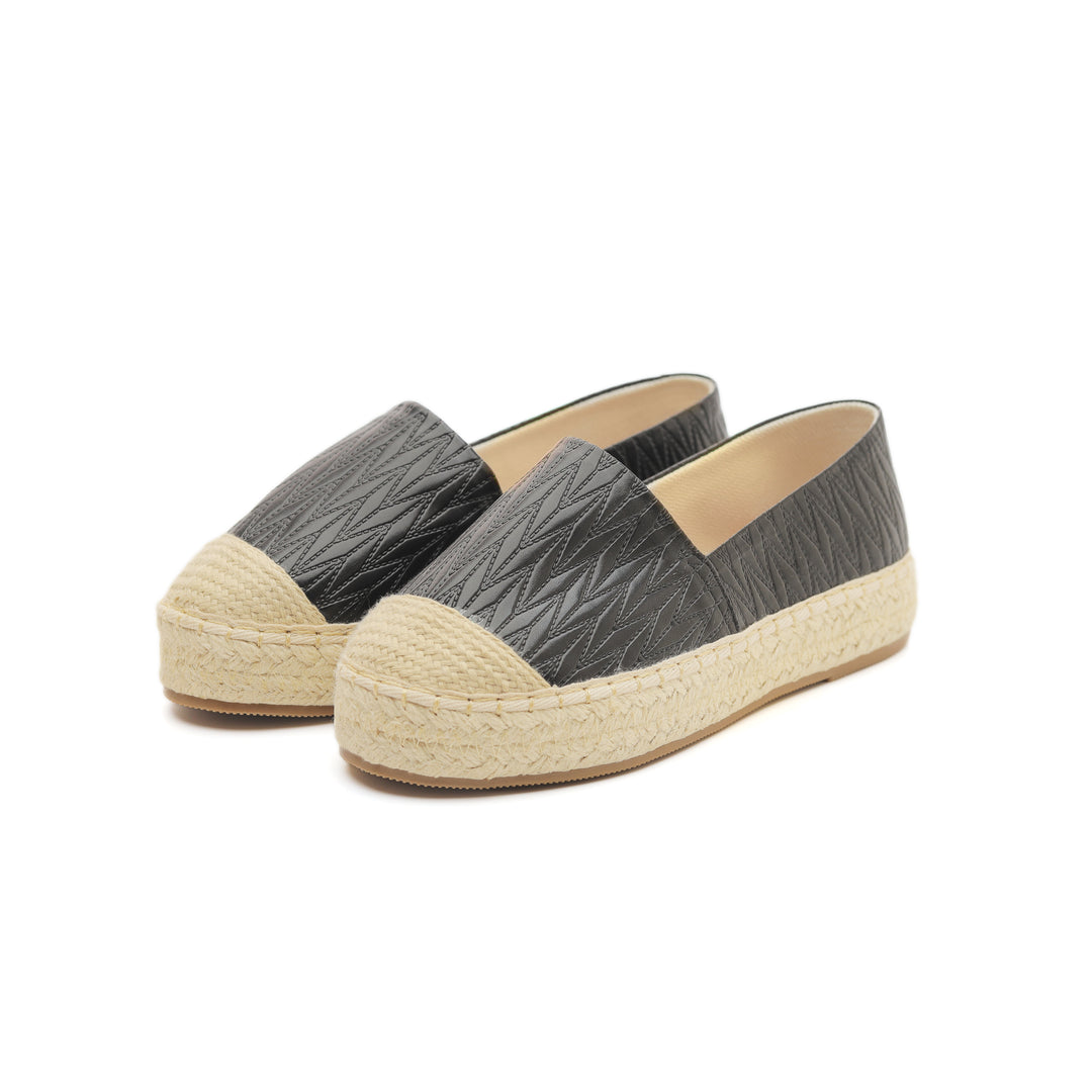 Black Weave Comfort Espadrilles