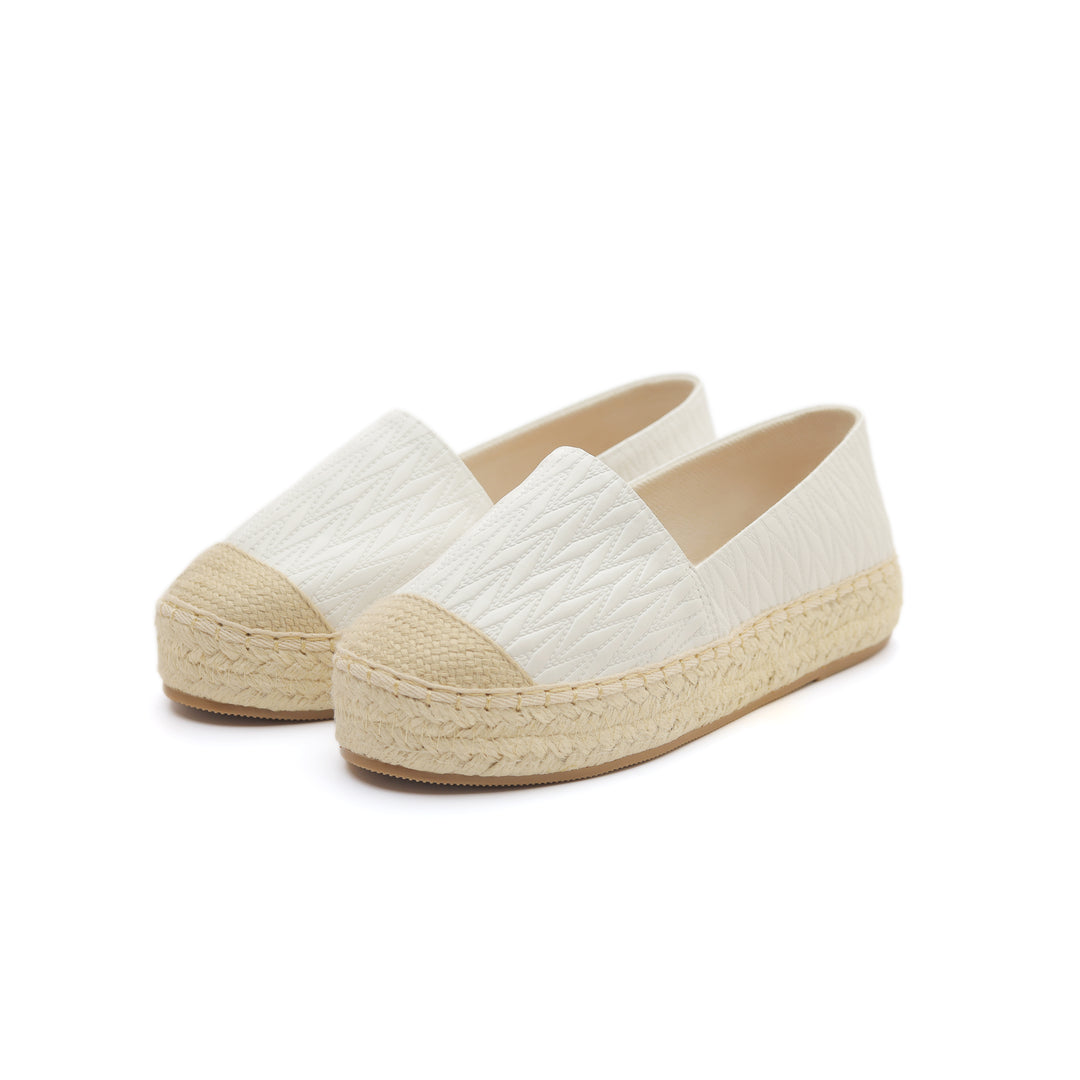 White Weave Comfort Espadrilles