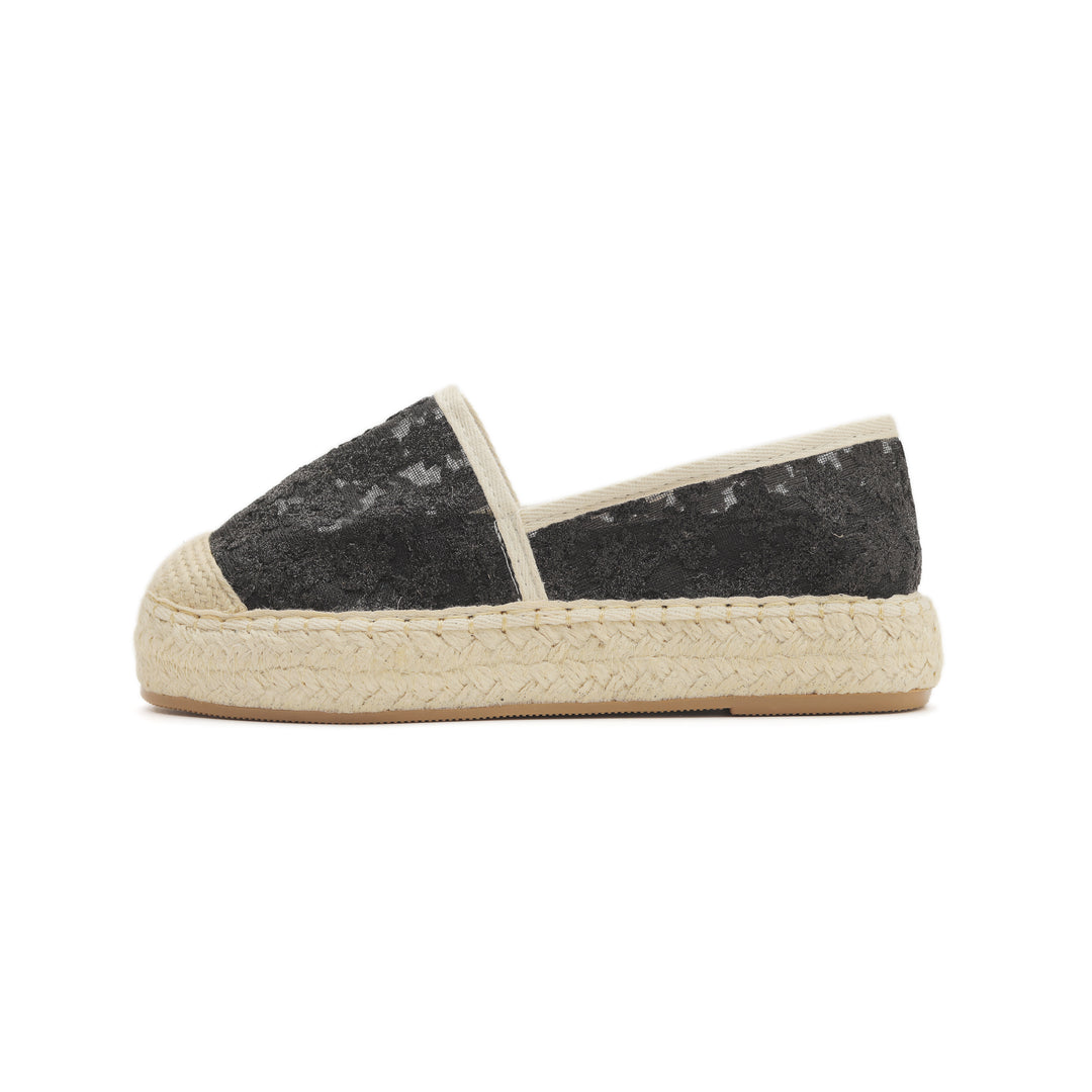 Blossom Petal Espadrilles Black