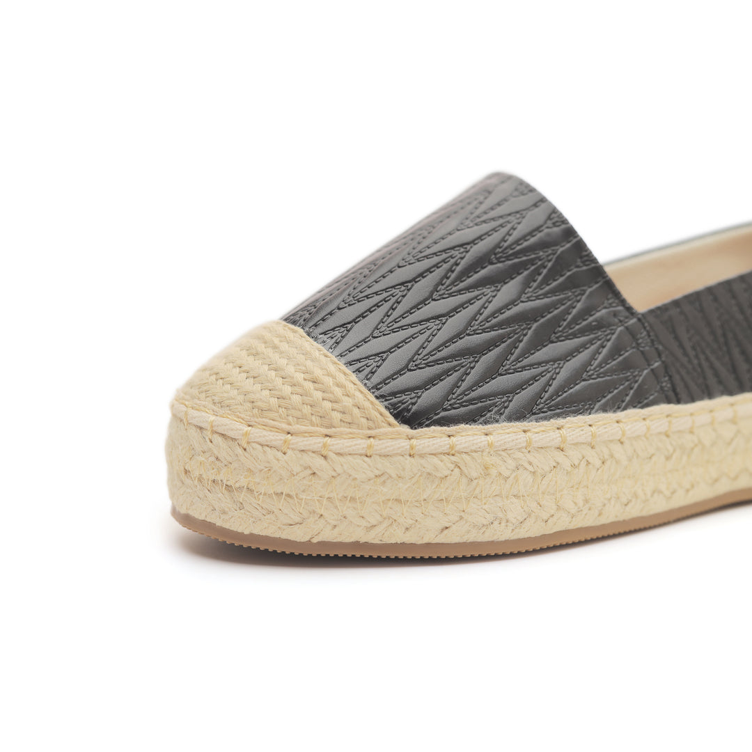 Black Weave Comfort Espadrilles