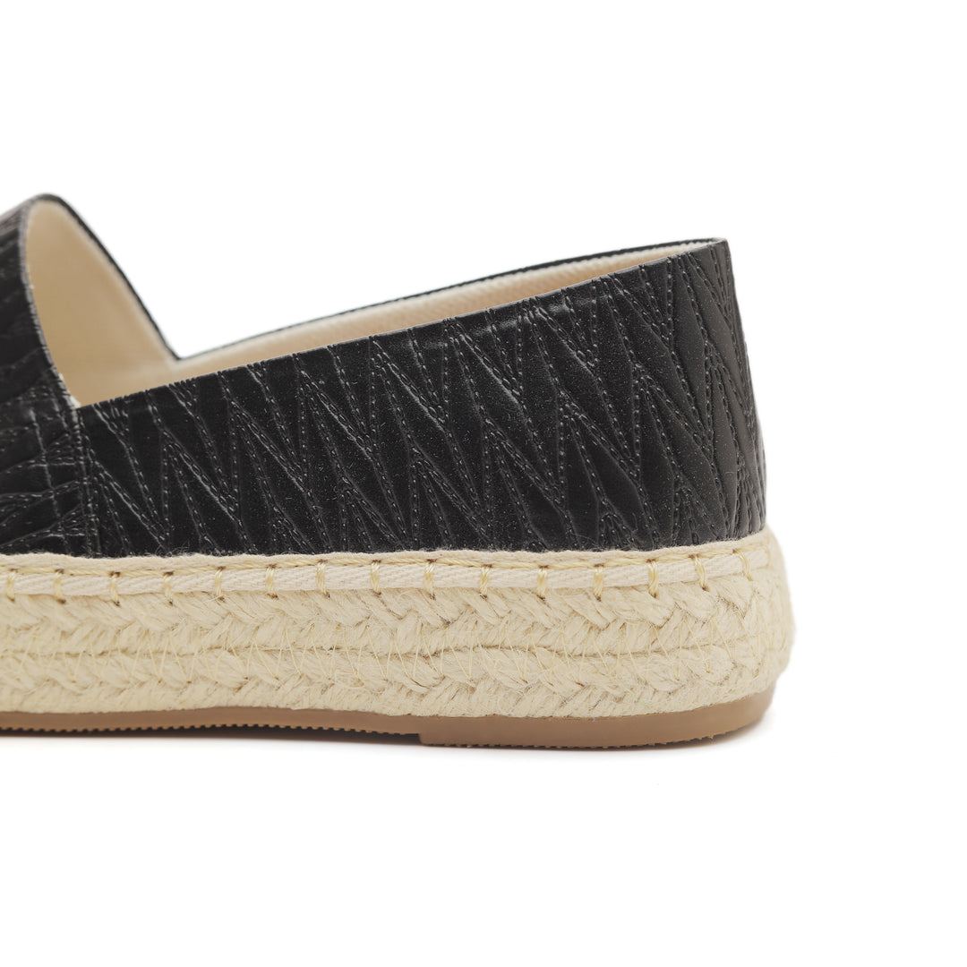 Black Weave Comfort Espadrilles