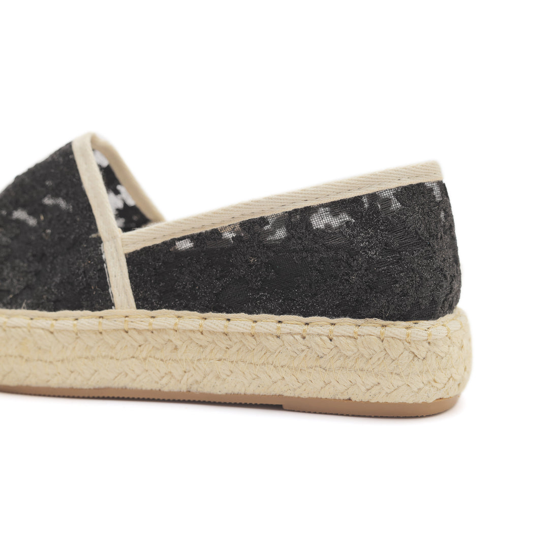 Blossom Petal Espadrilles Black