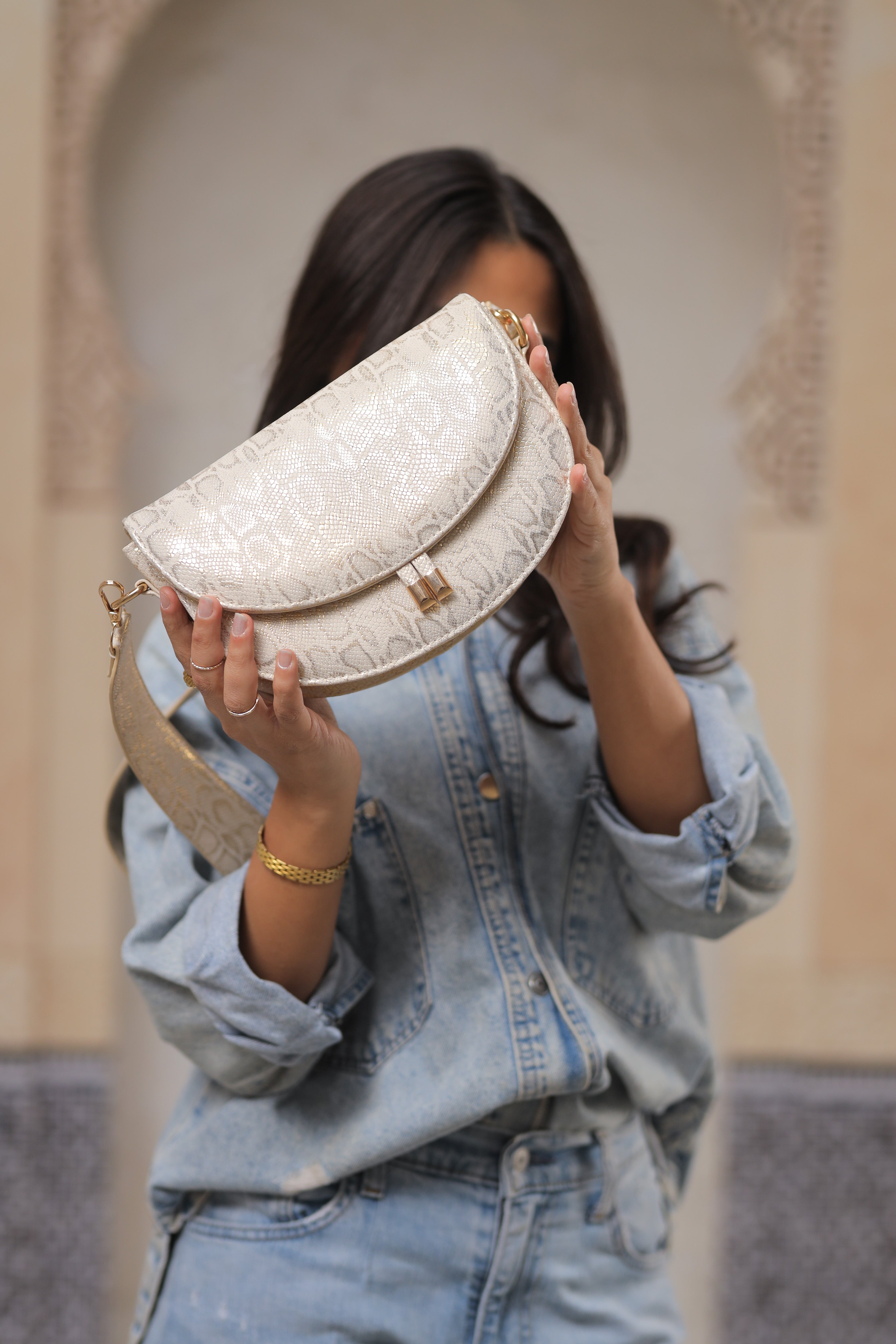 Golden Pearl Satchel Bag – Havva Dose