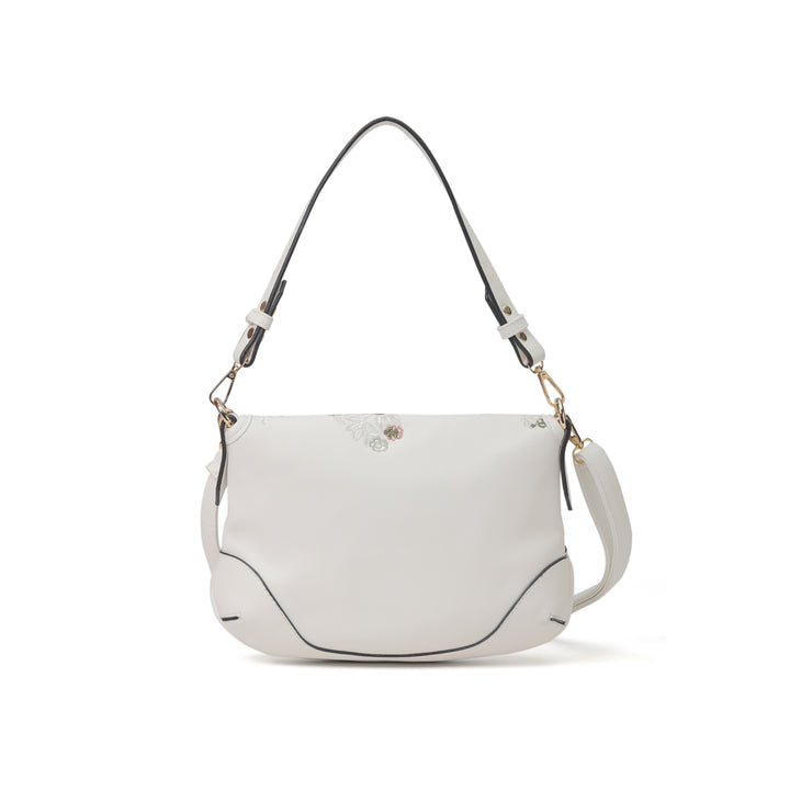 Floral Elegance Crossbody Bag White