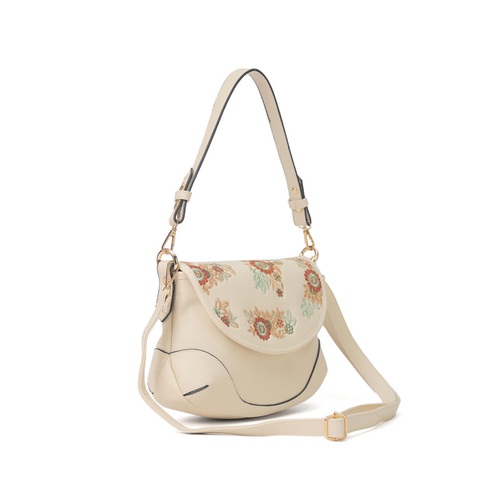 Floral Elegance Crossbody Bag Beige