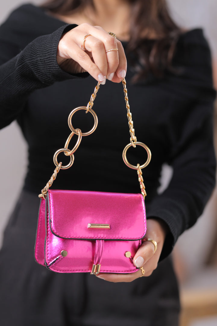 Verne Pink Slither Luxe Glam Bag