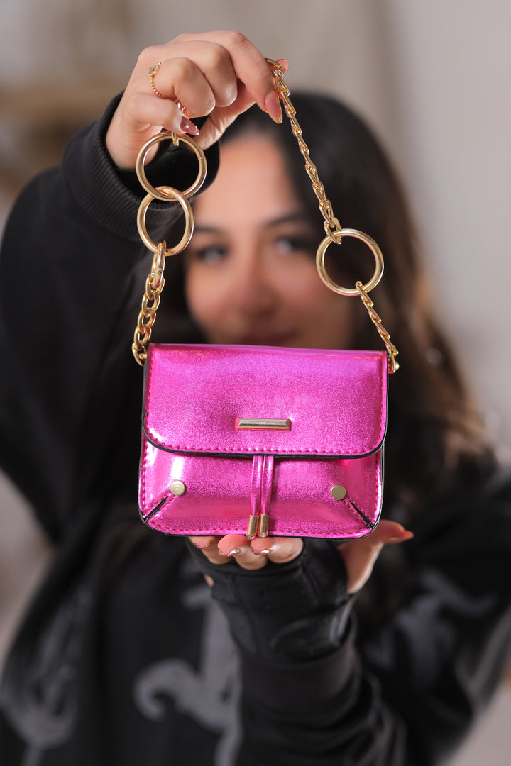 Verne Pink Slither Luxe Glam Bag