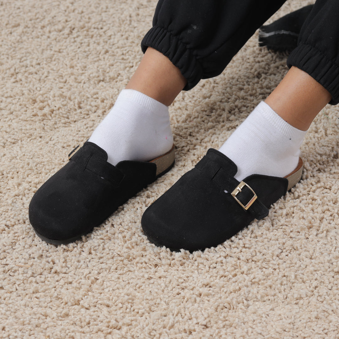 Comfy Soft Footbed Women Clogs - Black