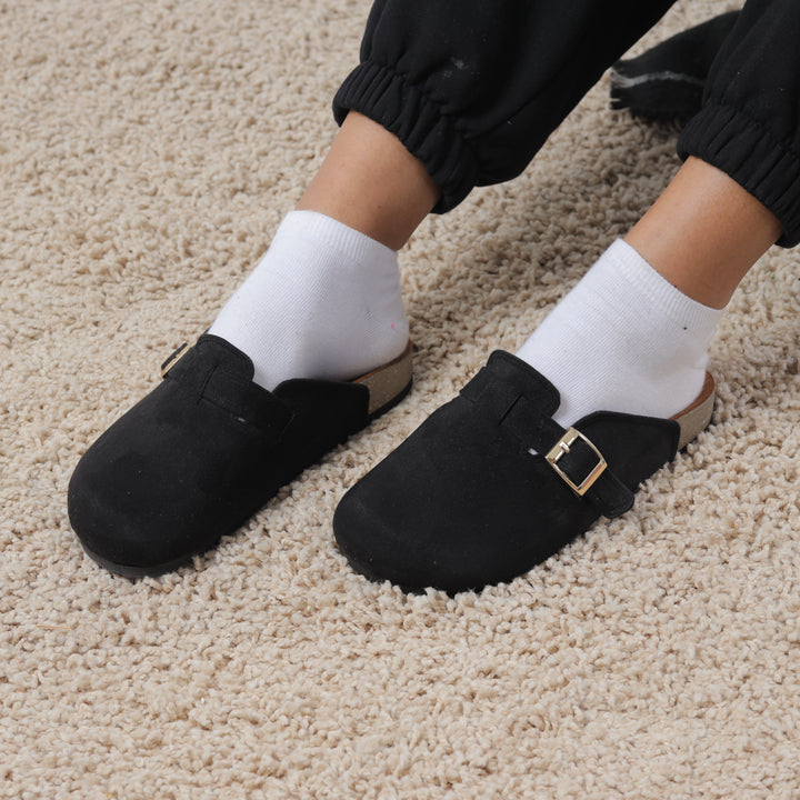 Comfy Soft Footbed Women Clogs - Black