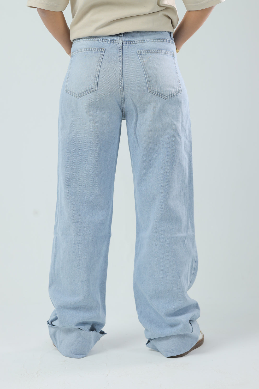 Wide Leg Fit Denim Light Blue Wash