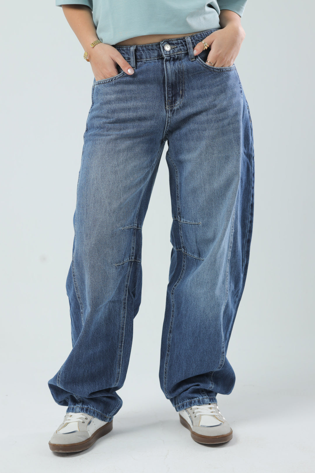 Urban Wide Leg Fit Denim Medium Blue Wash