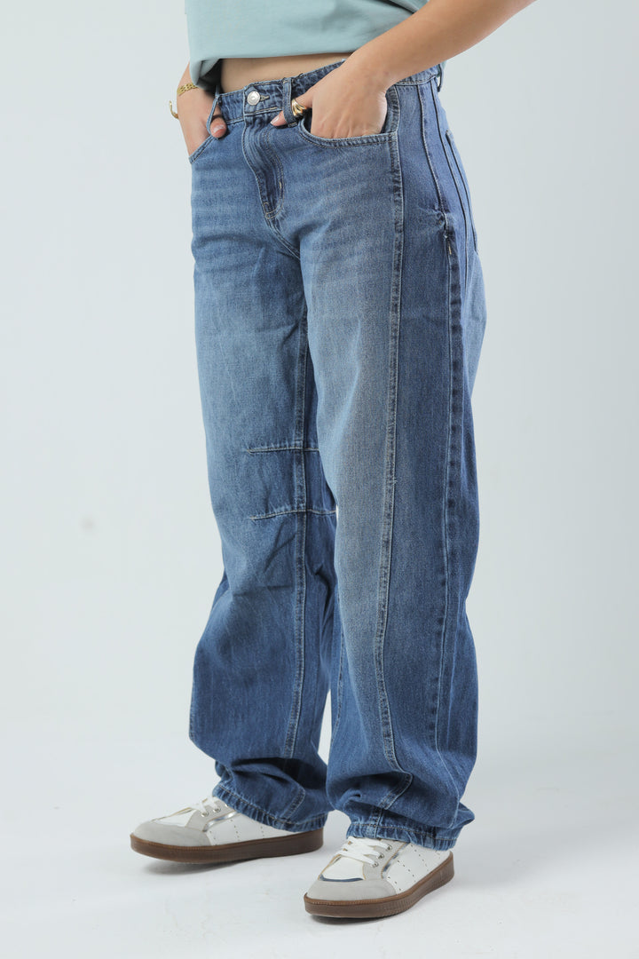 Urban Wide Leg Fit Denim Medium Blue Wash