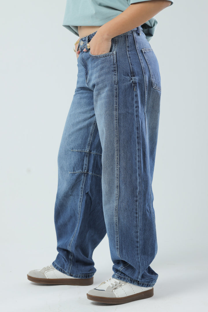 Urban Wide Leg Fit Denim Medium Blue Wash