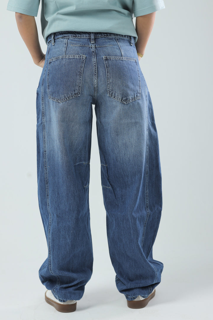 Urban Wide Leg Fit Denim Medium Blue Wash