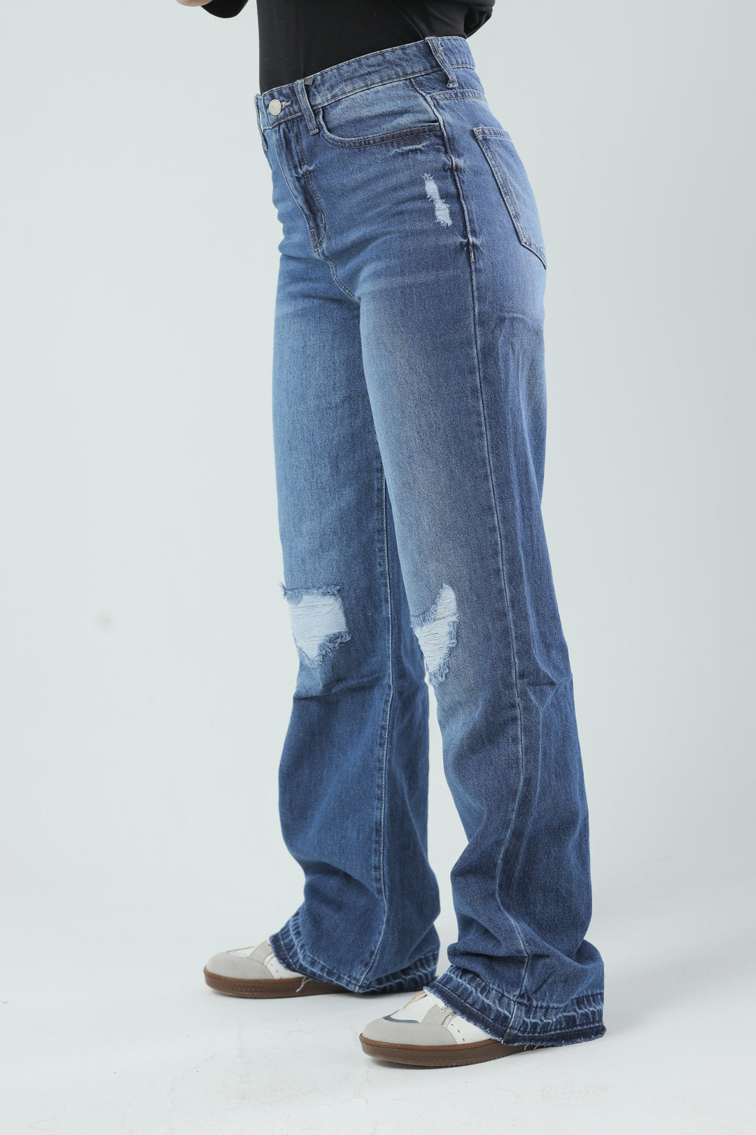 Wide Leg Fit Denim Dark Blue Wash