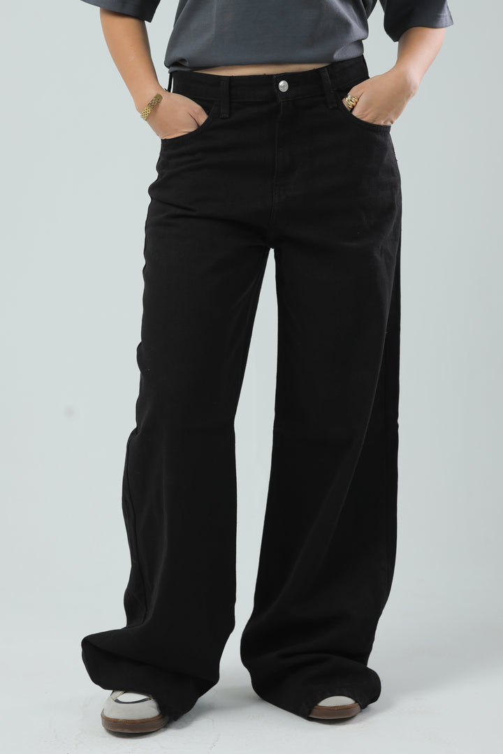 Classic Wide-Leg Denim Black