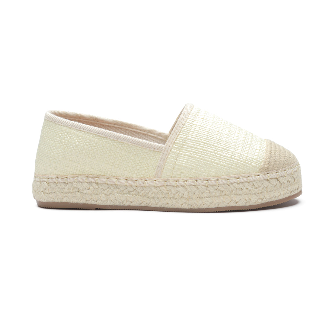 Fabric Patter Espadrilles - Beige