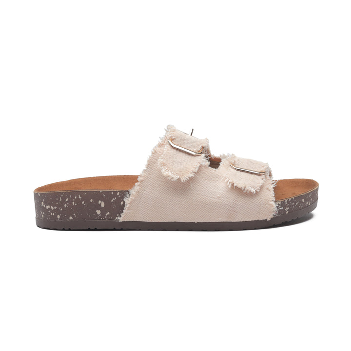 Chic beige canvas sandal