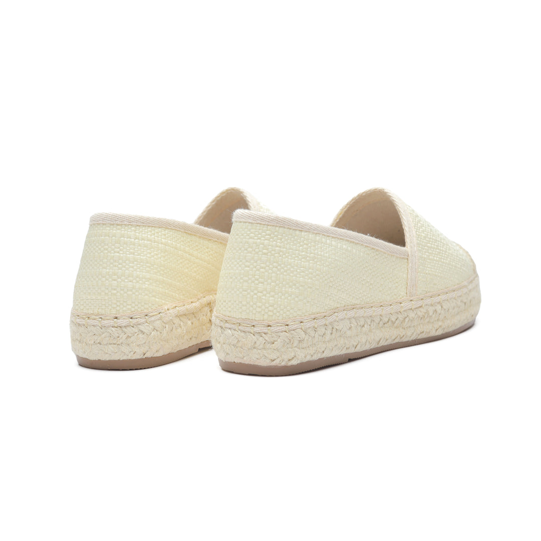 Fabric Patter Espadrilles - Beige