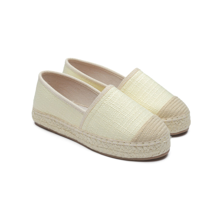 Fabric Patter Espadrilles - Beige