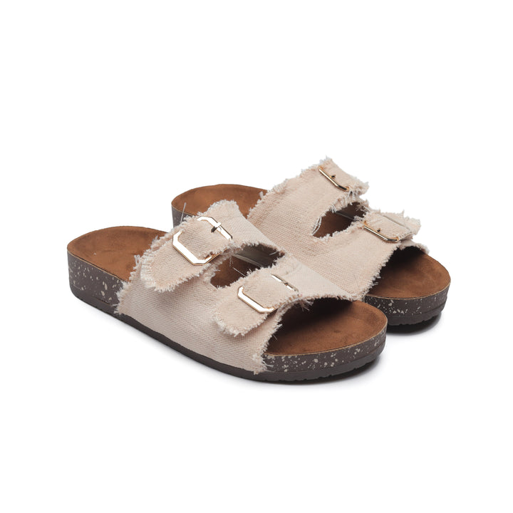 Chic beige canvas sandal