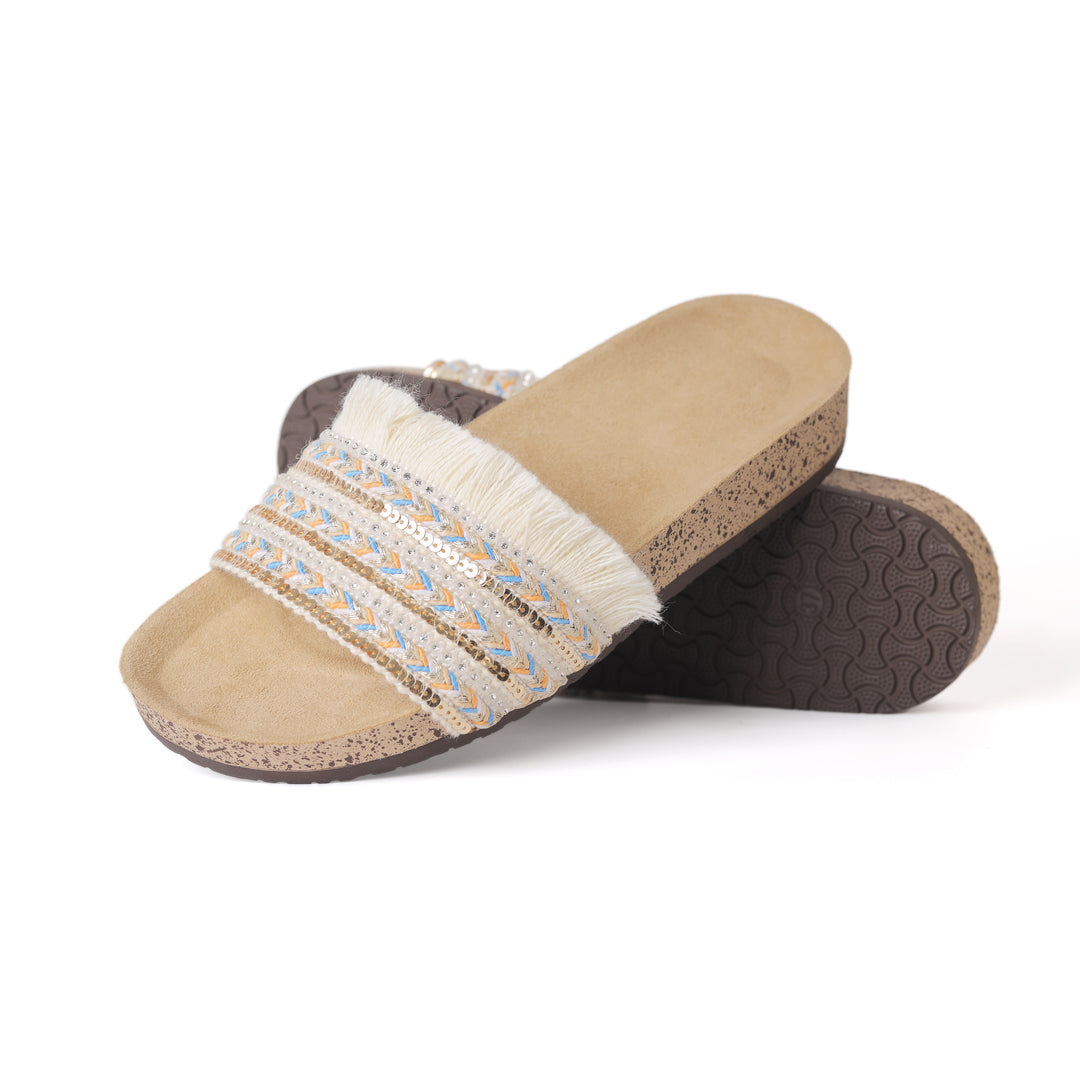 Glimmering Comfort Slide Sandals