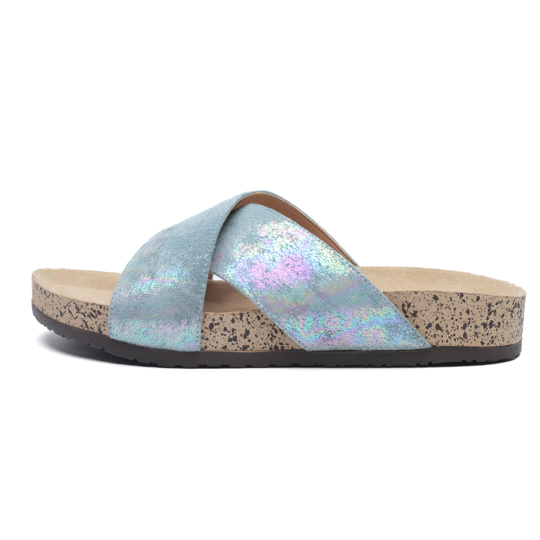 Radiant Metallic Babyblue Slides