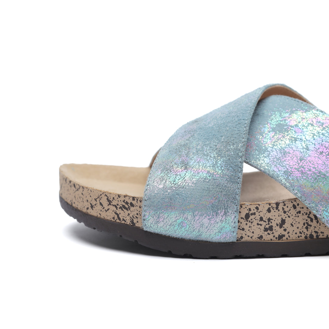 Radiant Metallic Babyblue Slides