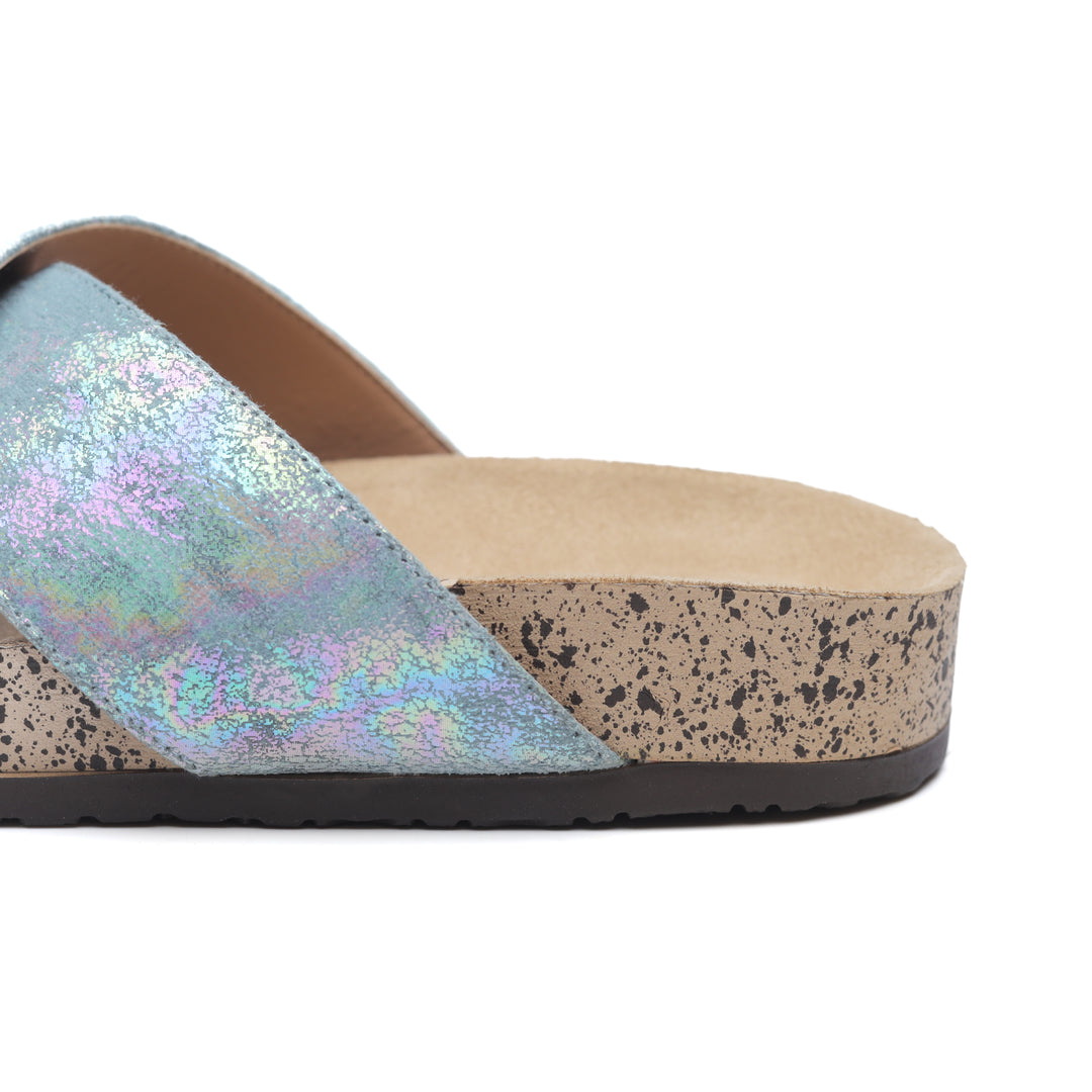 Radiant Metallic Babyblue Slides