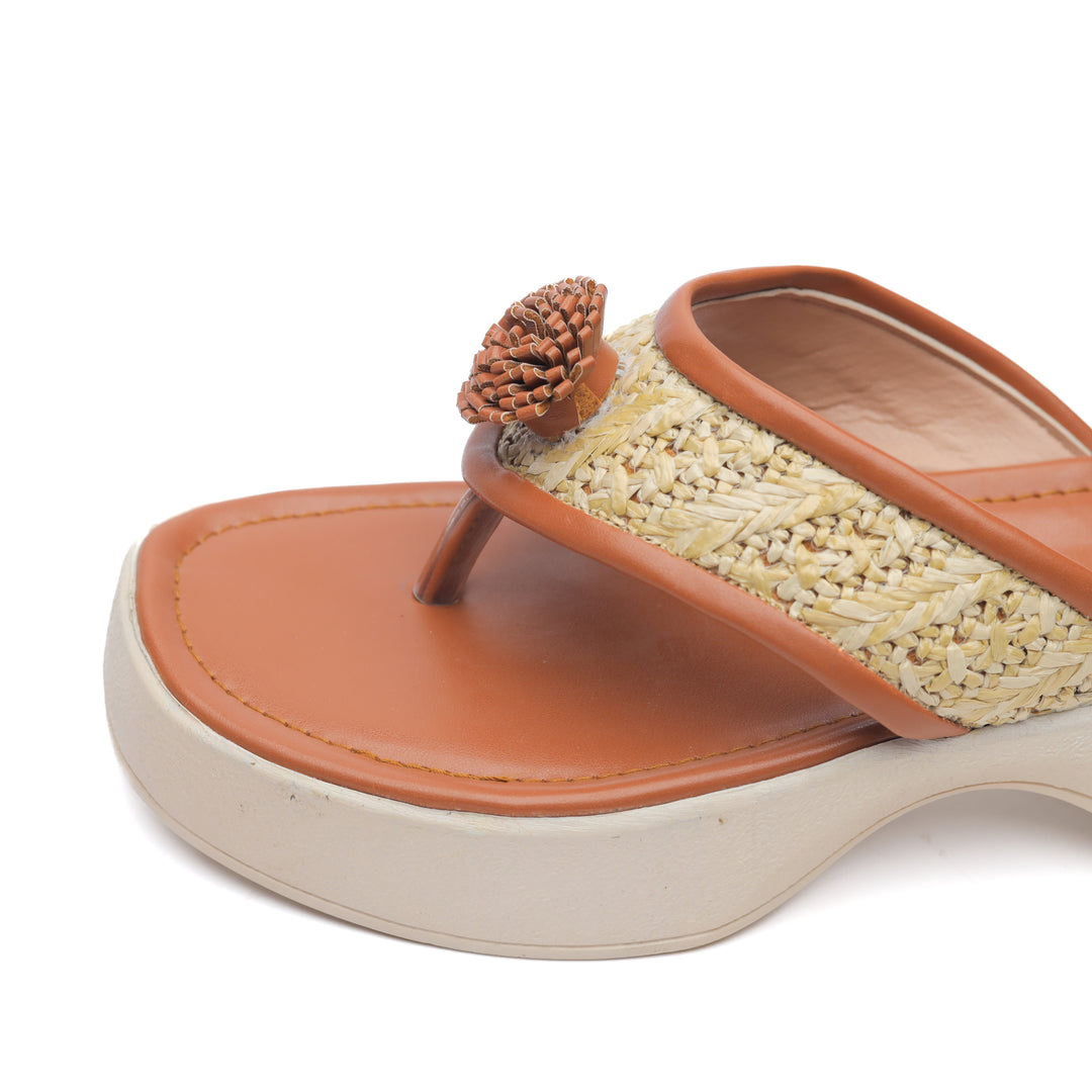 VelvetFlower Burlap Havane Slides