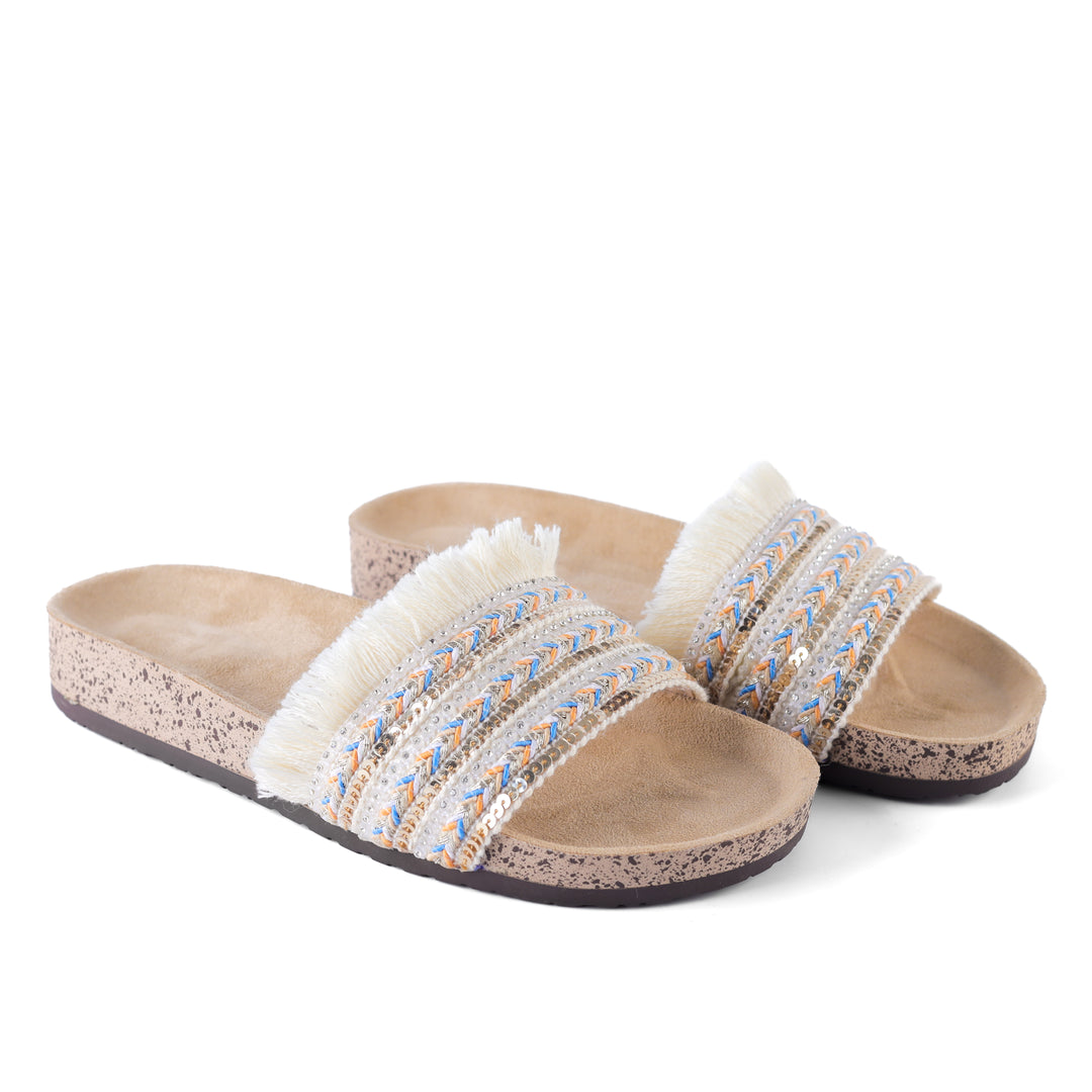 Glimmering Comfort Slide Sandals