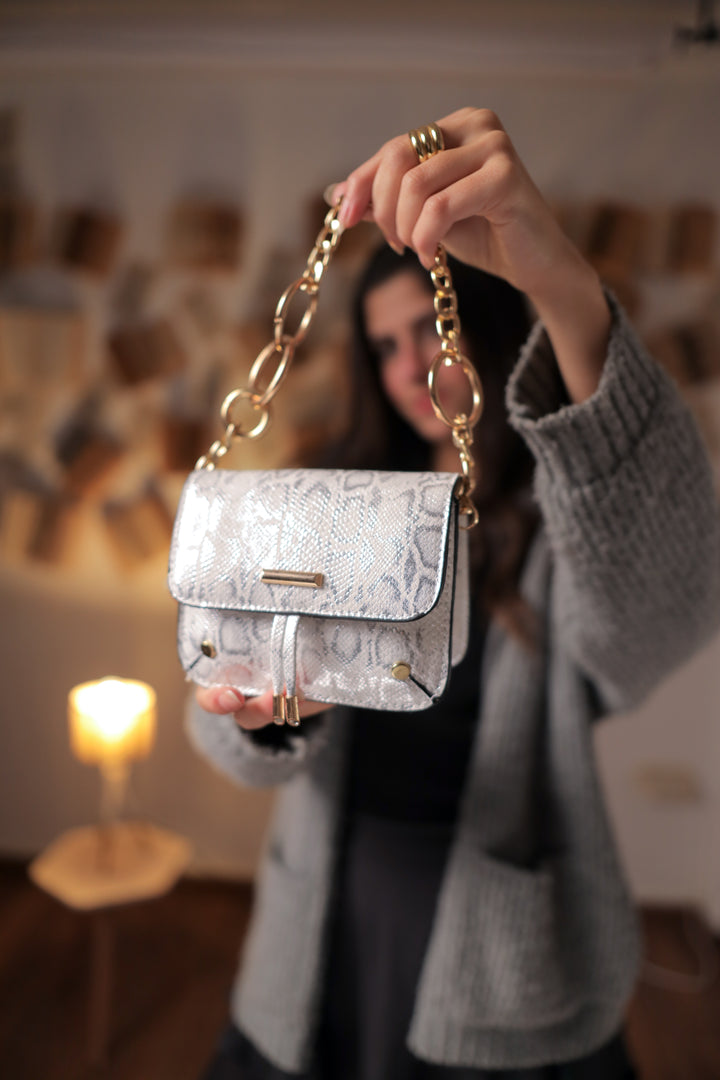 Leopard Glam Bag - White