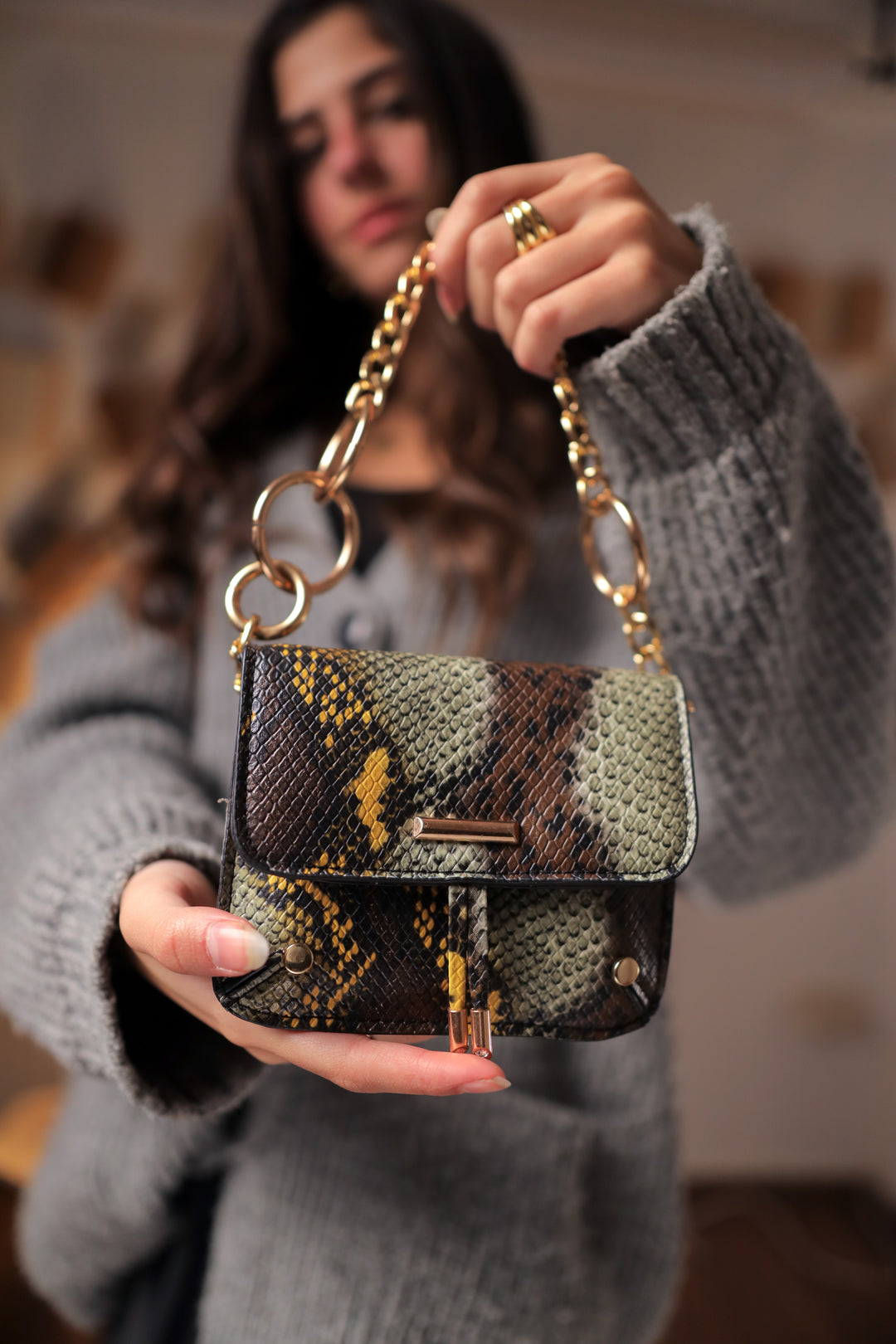 Leopard Glam Bag - Snake Printed