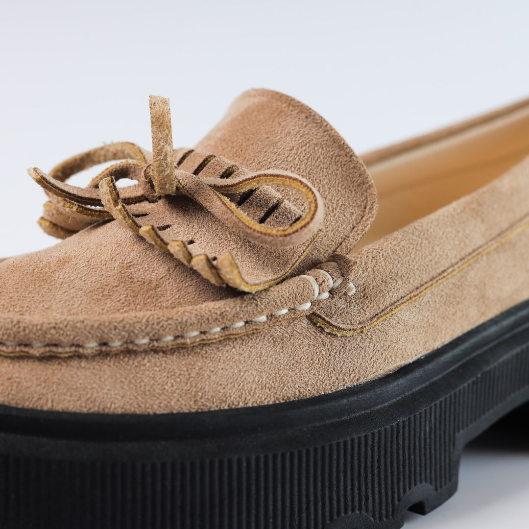 Quality Suede Chunky Loafers - Beige