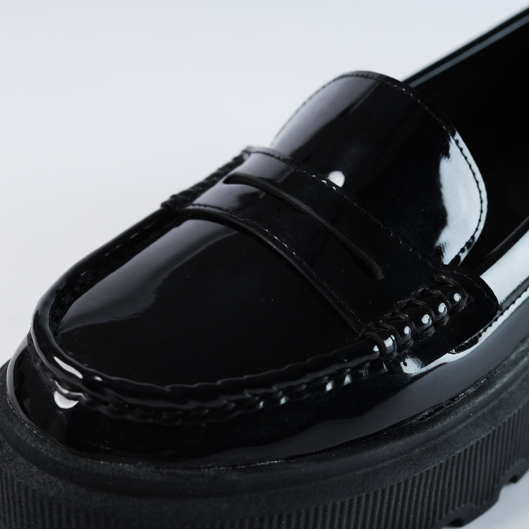 Quality Verne Leather Chunky Loafers - Black