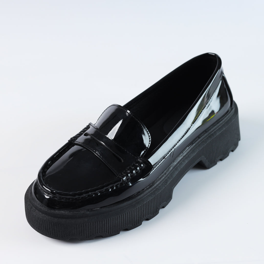 Quality Verne Leather Chunky Loafers - Black