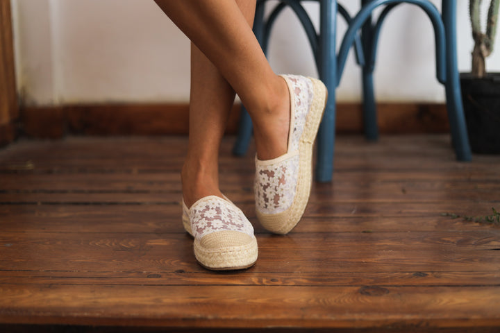 Blossom Petal Espadrilles White