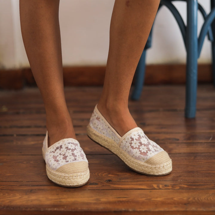 Blossom Petal Espadrilles White