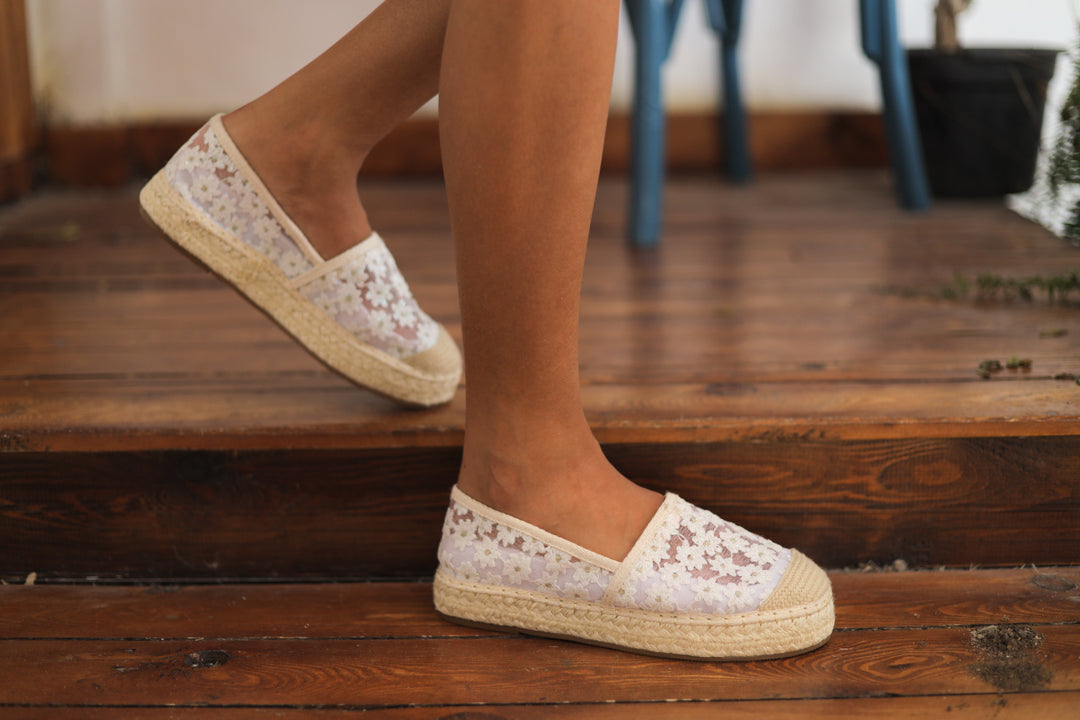 Blossom Petal Espadrilles White