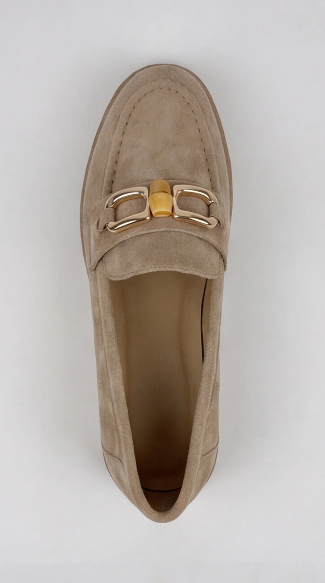 Sand Suede Bamboo Horsebit Loafers