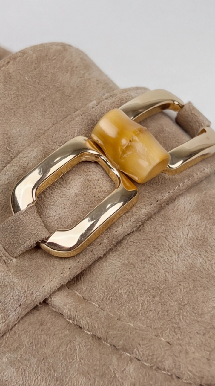 Sand Suede Bamboo Horsebit Loafers
