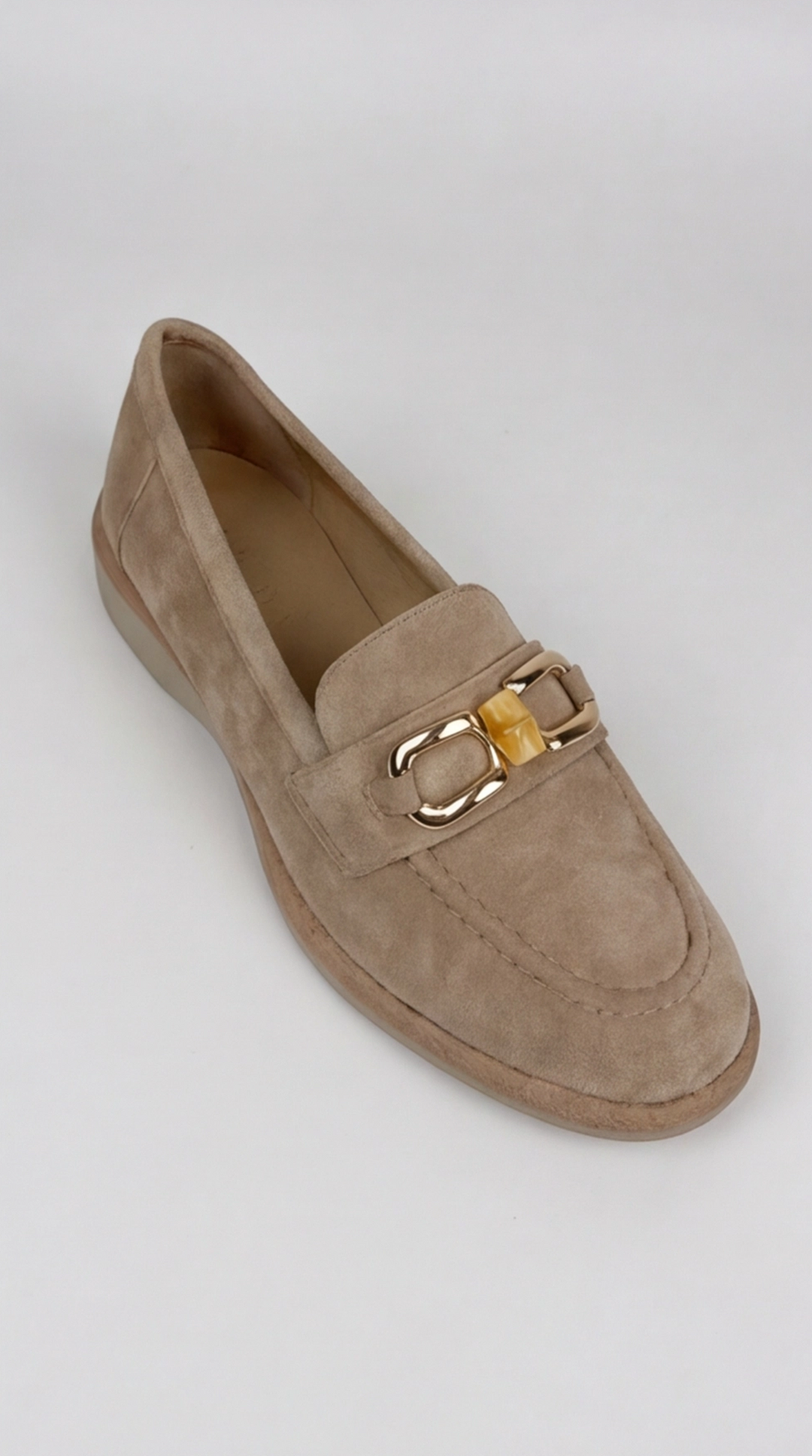 Sand Suede Bamboo Horsebit Loafers