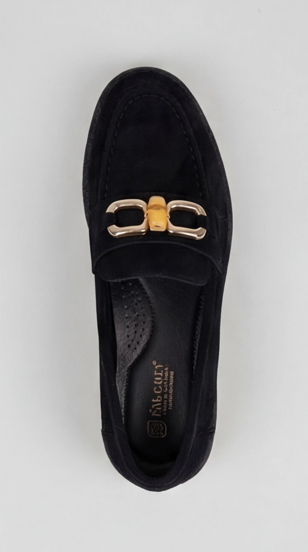 Black Suede Bamboo Horsebit Loafers