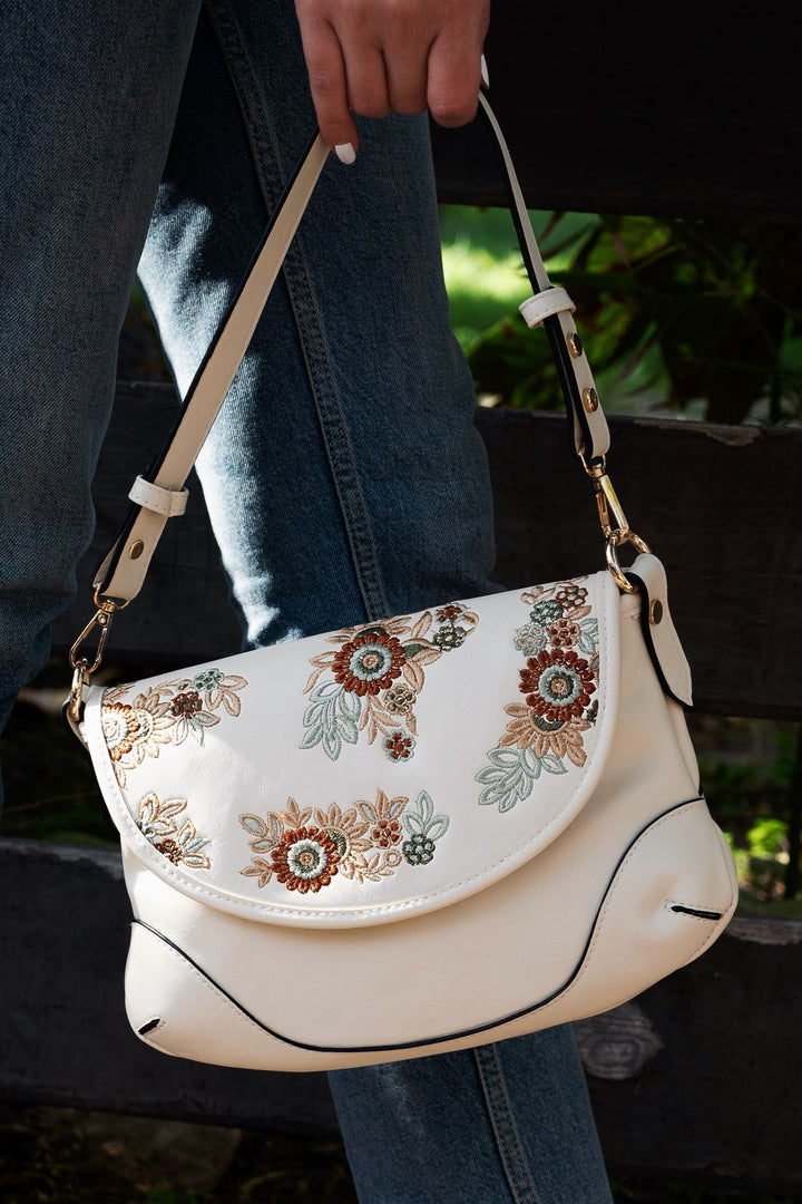 Floral Elegance Crossbody Bag Beige