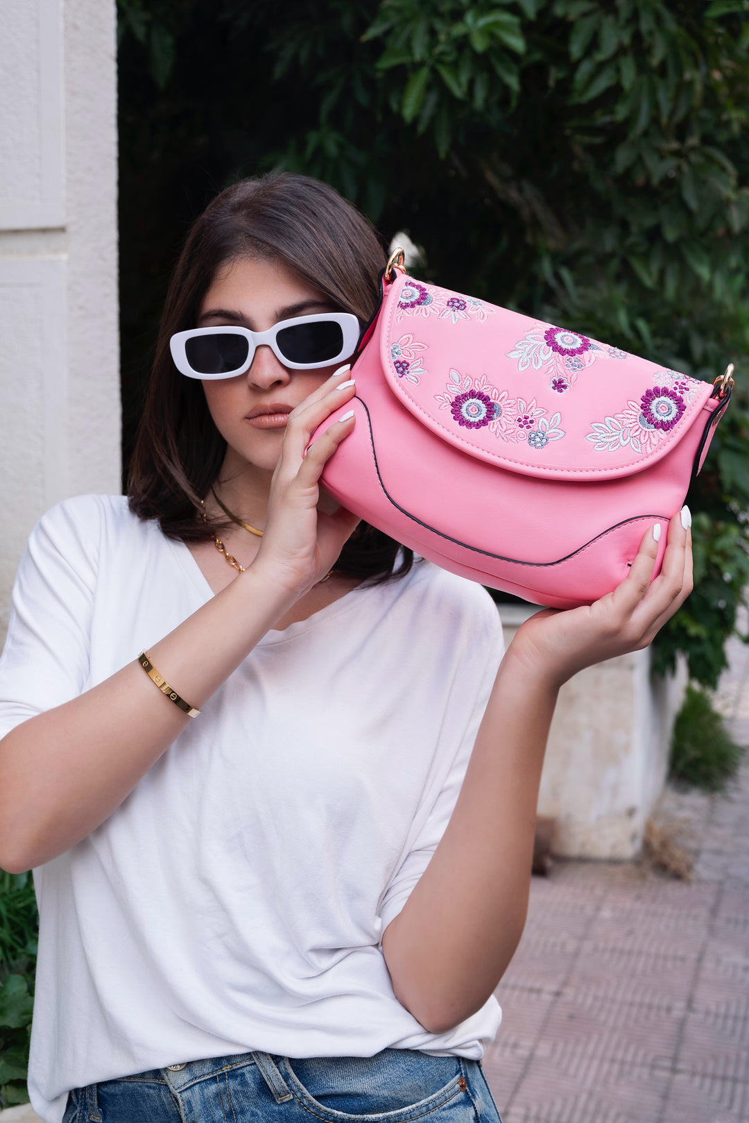 Floral Elegance Crossbody Pink