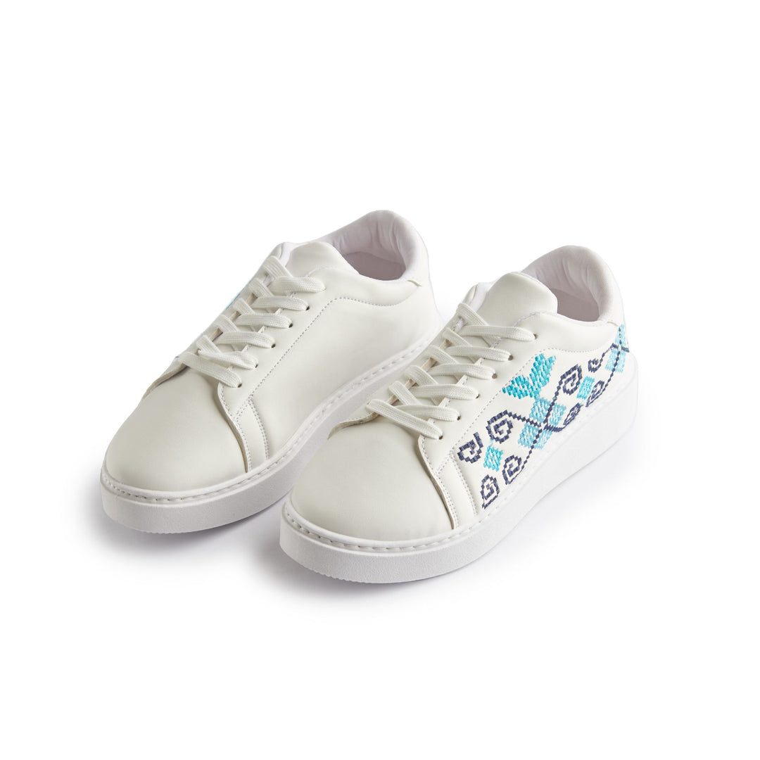 Geometric Shapes Embroidered Sneakers