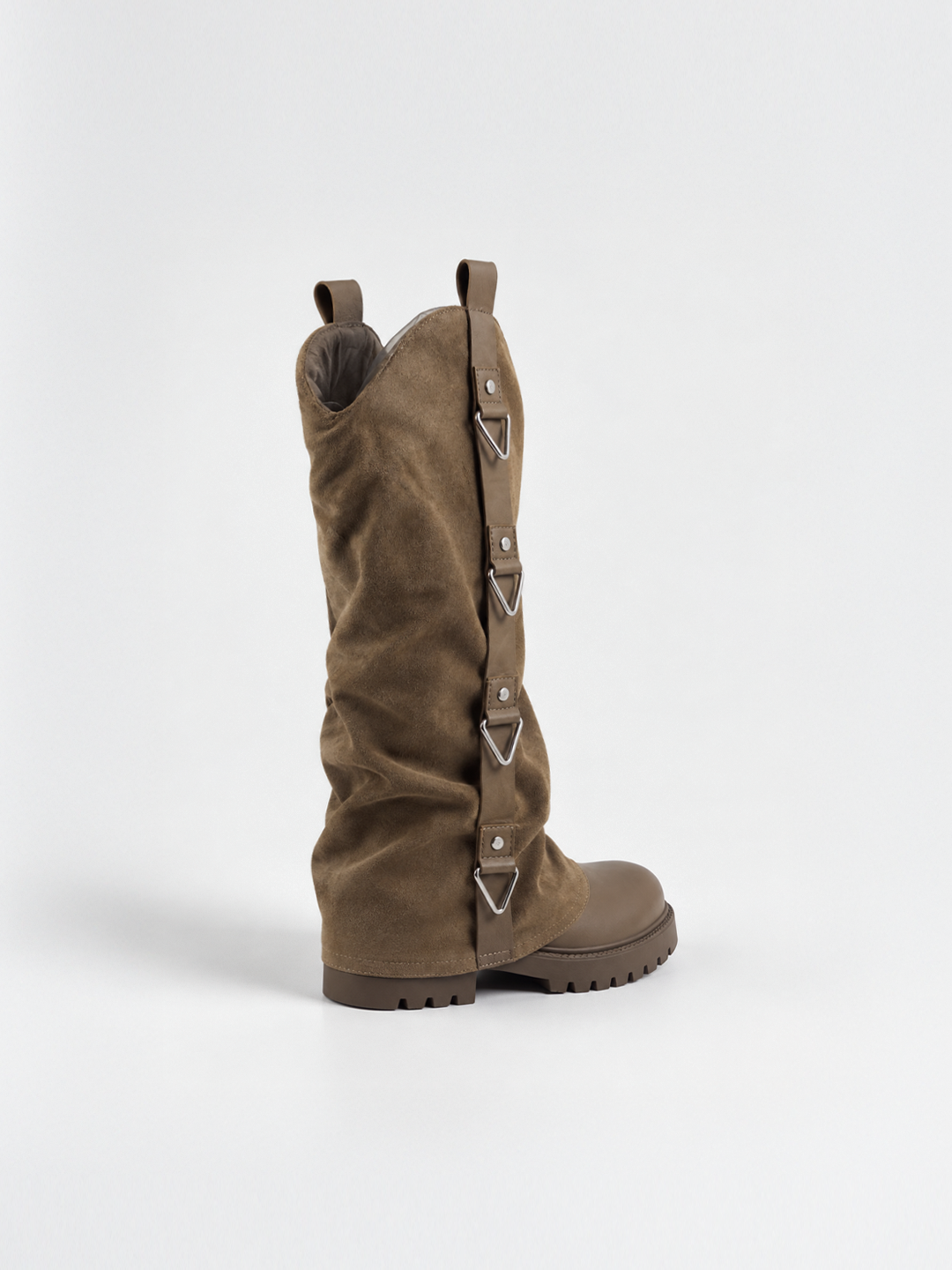 The Solstice Knee-High Boot Faux Suede – Taupe