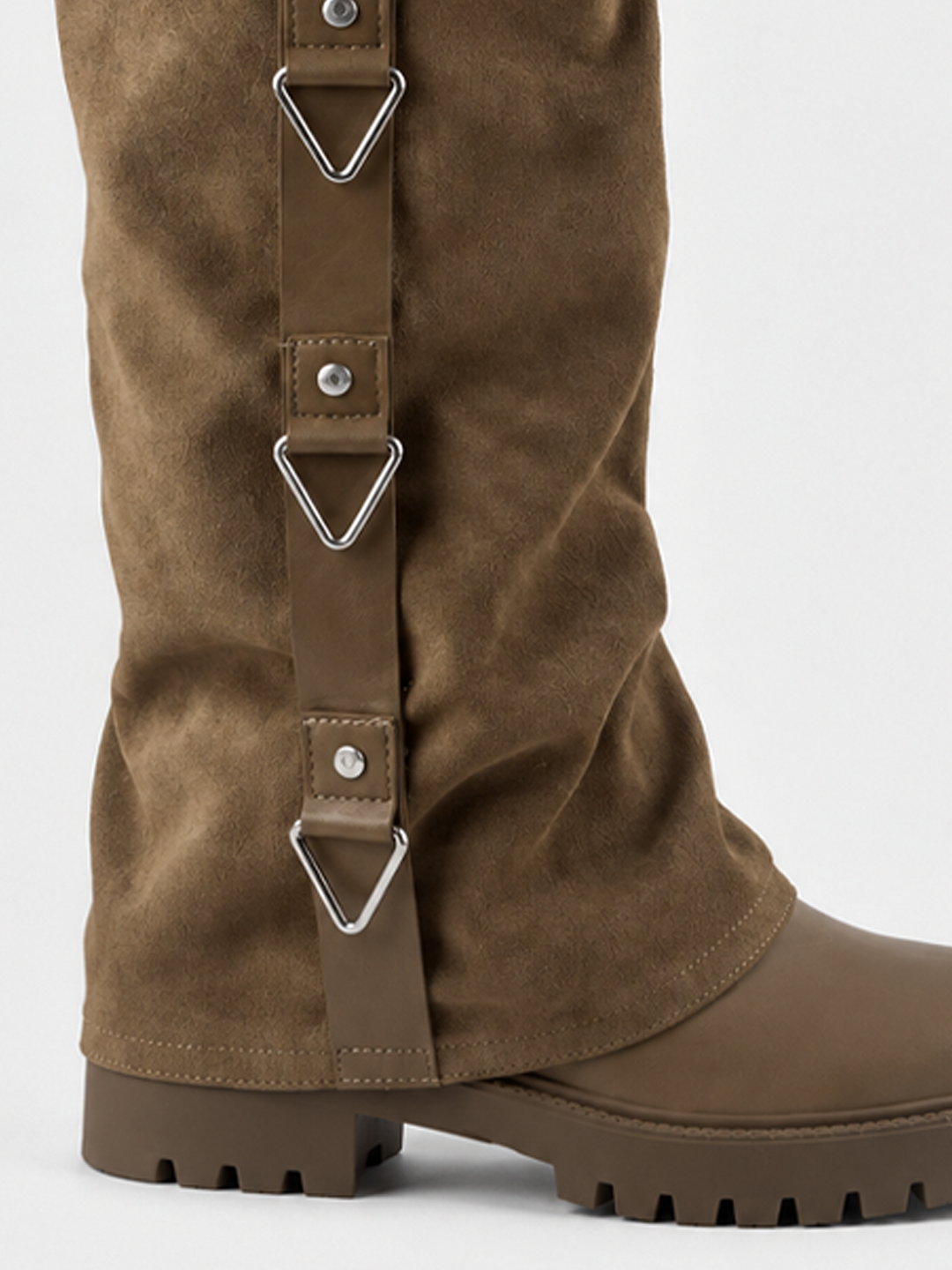 The Solstice Knee-High Boot Faux Suede – Taupe