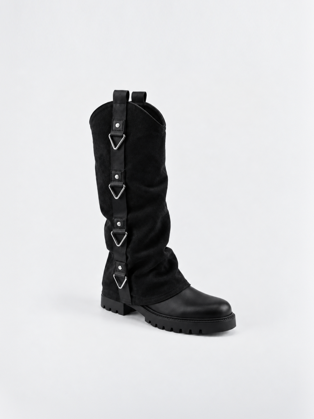 The Solstice Knee-High Boot Faux Suede – Black